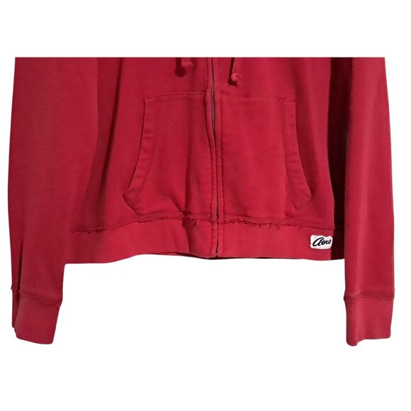 Aero Aeropostale Womens Hoodie Jacket Red Zip Up Size XXL Ragged Seam - Picture 5 of 10